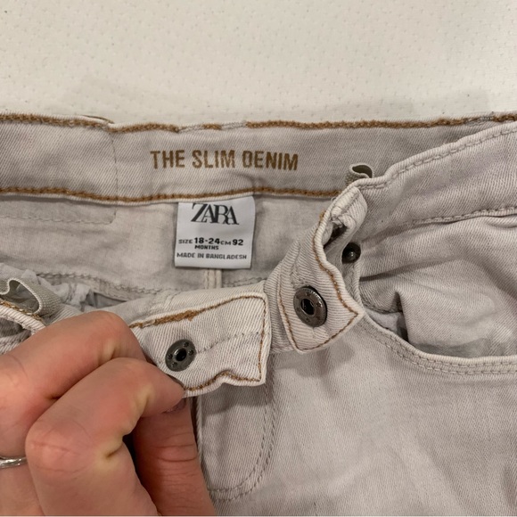 Zara Cream Slim Fit Jeans - 18-24 Months - Picture 7 of 7